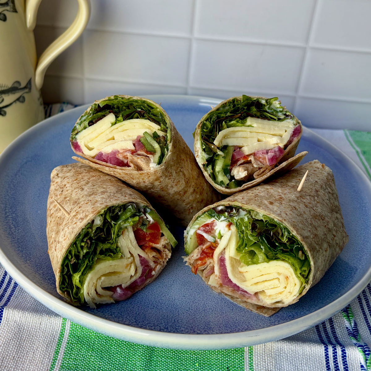 Sticky honey & lime halloumi Greek wrap