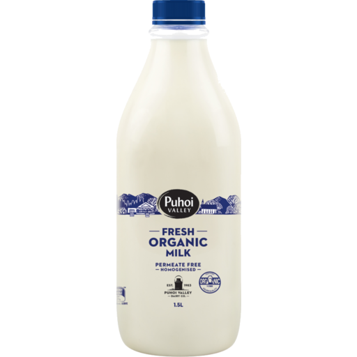 Puhoi valley organic homogenised milk 1.5L