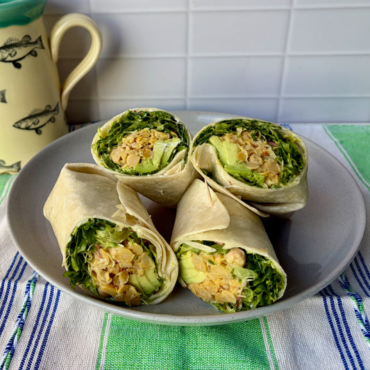 Chickpea + avocado wrap