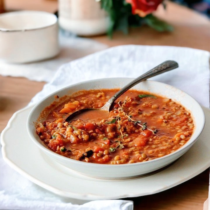 French Lentil and Tomato Passata Soup