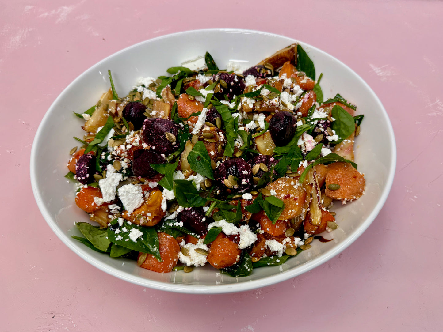 Winter root vegetable + feta salad