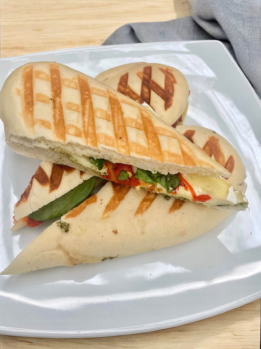 Chicken, cranberry + brie panini