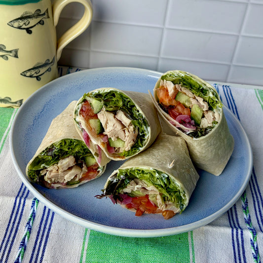 Souvlaki chicken wrap