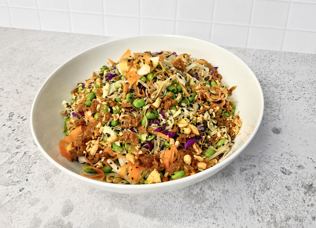 Winter satay noodle salad
