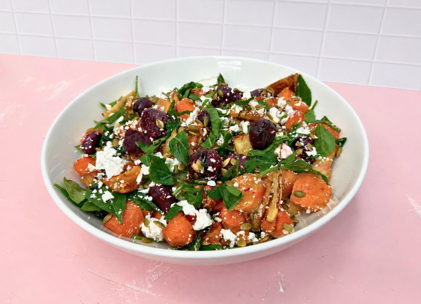 Winter root vegetable + feta salad