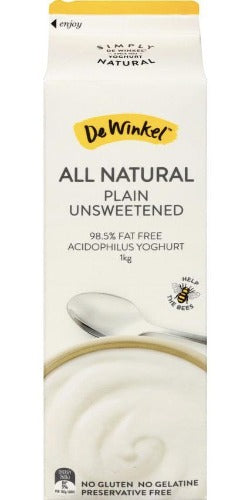 De Winkel All Natural Plain Unsweetened Yoghurt 1kg